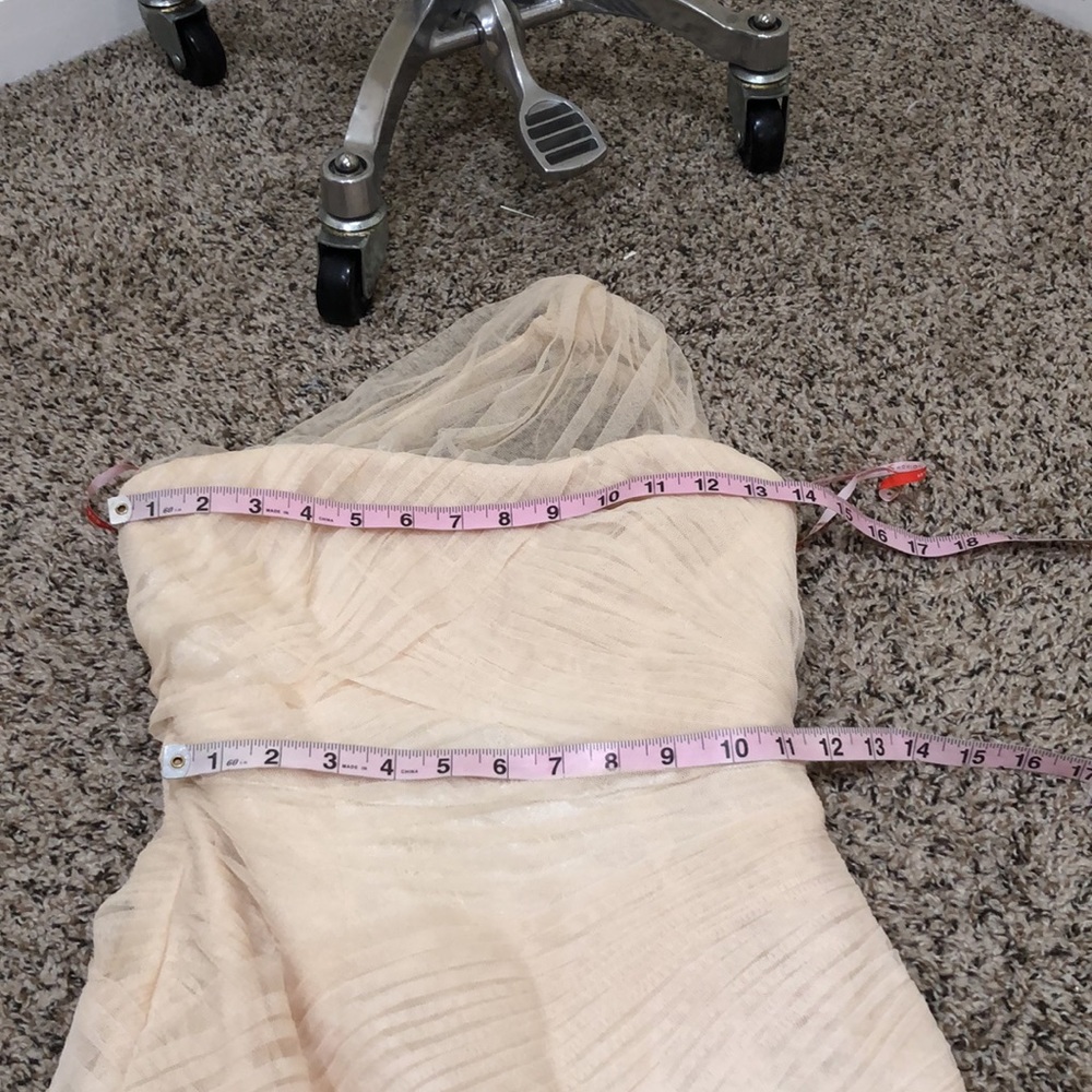 Monique Lhullier Wedding Dress Size 0P 0 Petite Cream Pleated Lace One Shoulder - Picture 11 of 13